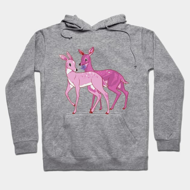 Pink Doe Couple | Lesbian Pride Deer Hoodie by GeorgiaGoddard